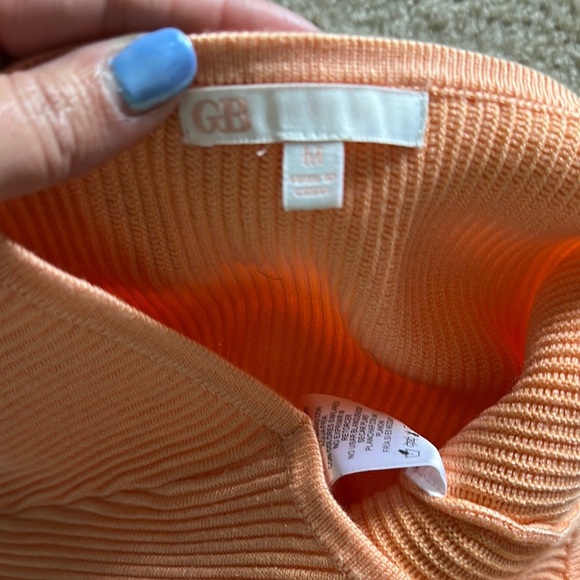 Gianni Bini Peach Ribbed Halter Top Cropped Women’s Medium - Picture 6 of 7